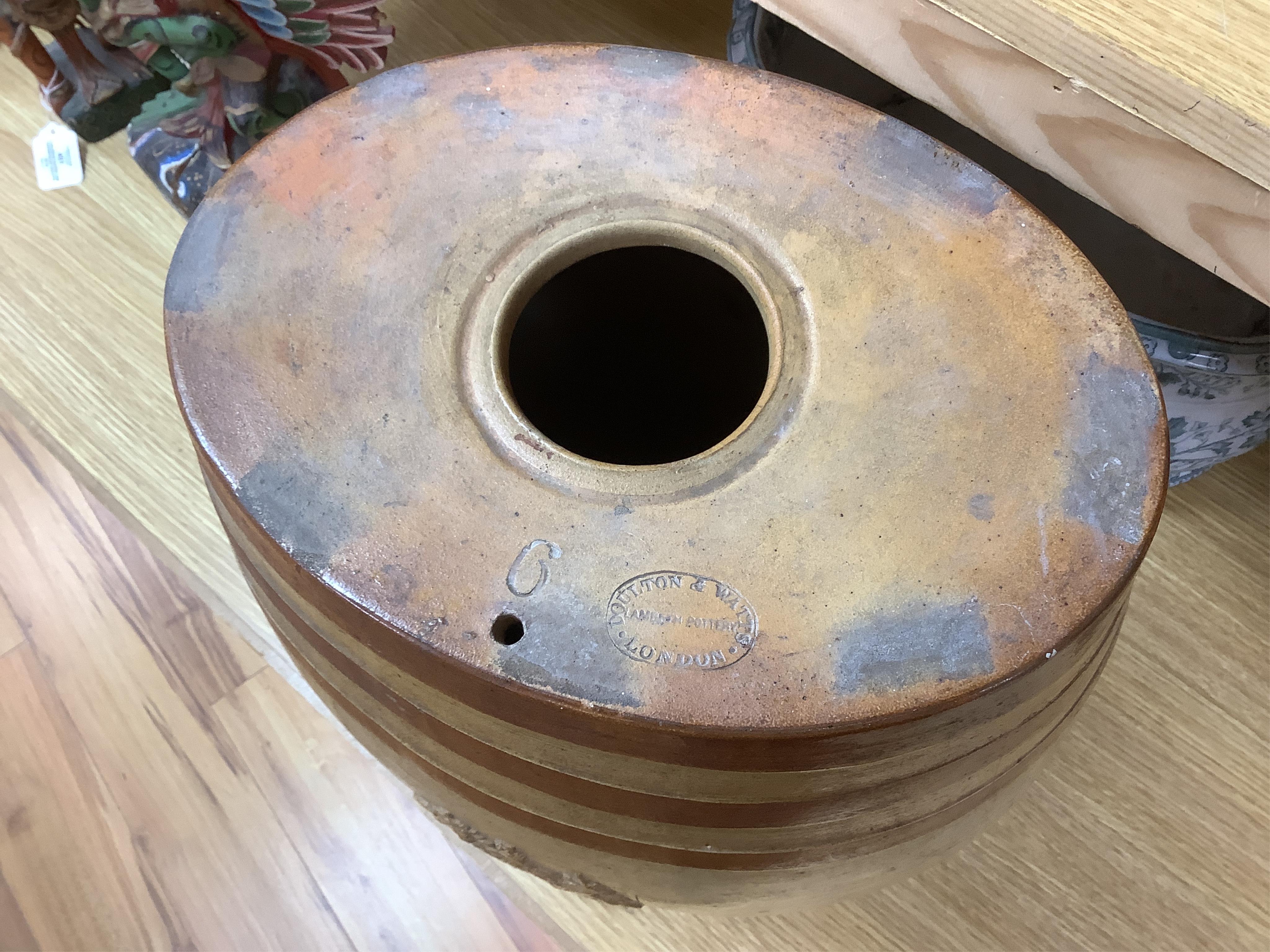 An early 19th century Doulton & Watts stoneware liquor barrel, 45cm high